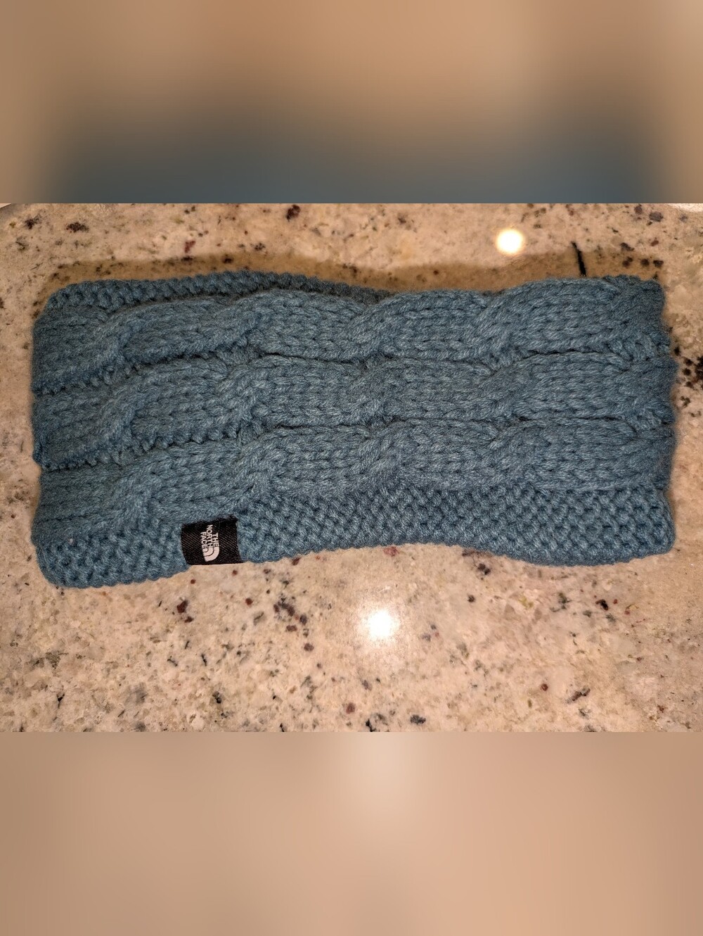 NWT The North Face Cable Knit Fleece Lined Ear Warmer Headband Teal OS